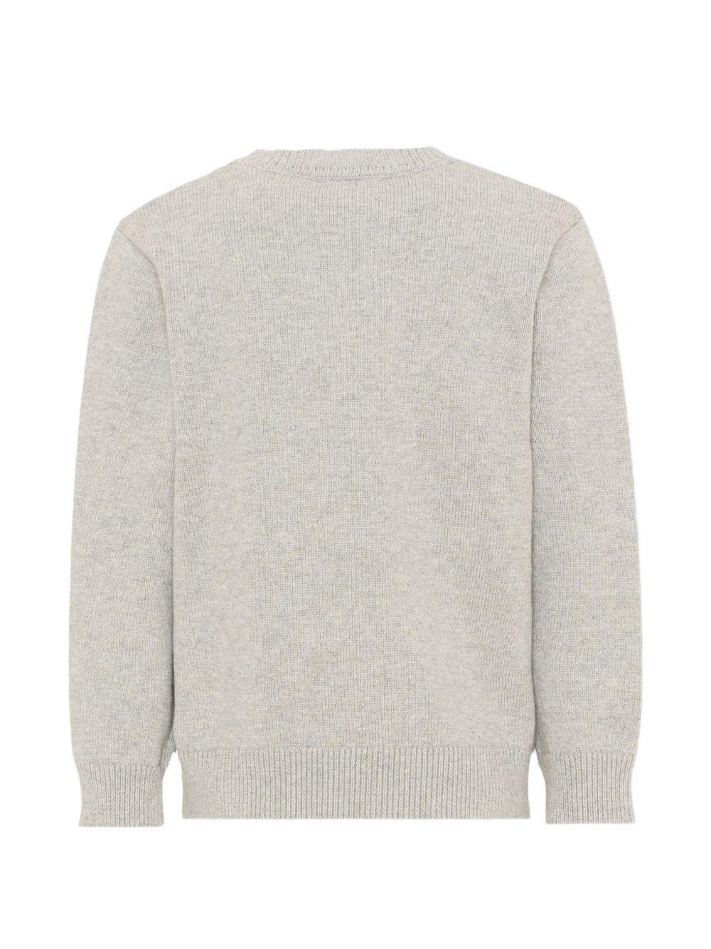 Maglione per bambino Stella McCartney Kids grigio con ricamo frontale TZ9H00 Z2922 100 STELLA McCARTNEY KIDS 
