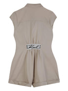 Tuta corta per bambina Karl Lagerfeld Kids beige con colletto Z31116 192 KARL LAGERFELD KIDS 