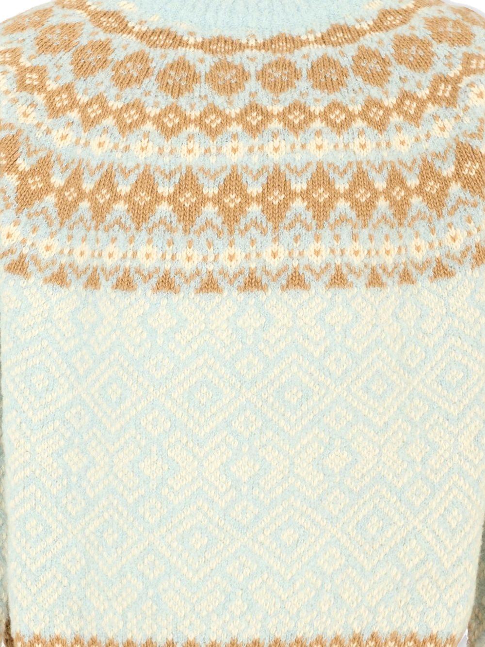 Maglione per bambina Moncler Enfant azzurro con motivo Fair Isle K29549C00008M4505 702 MONCLER ENFANT 