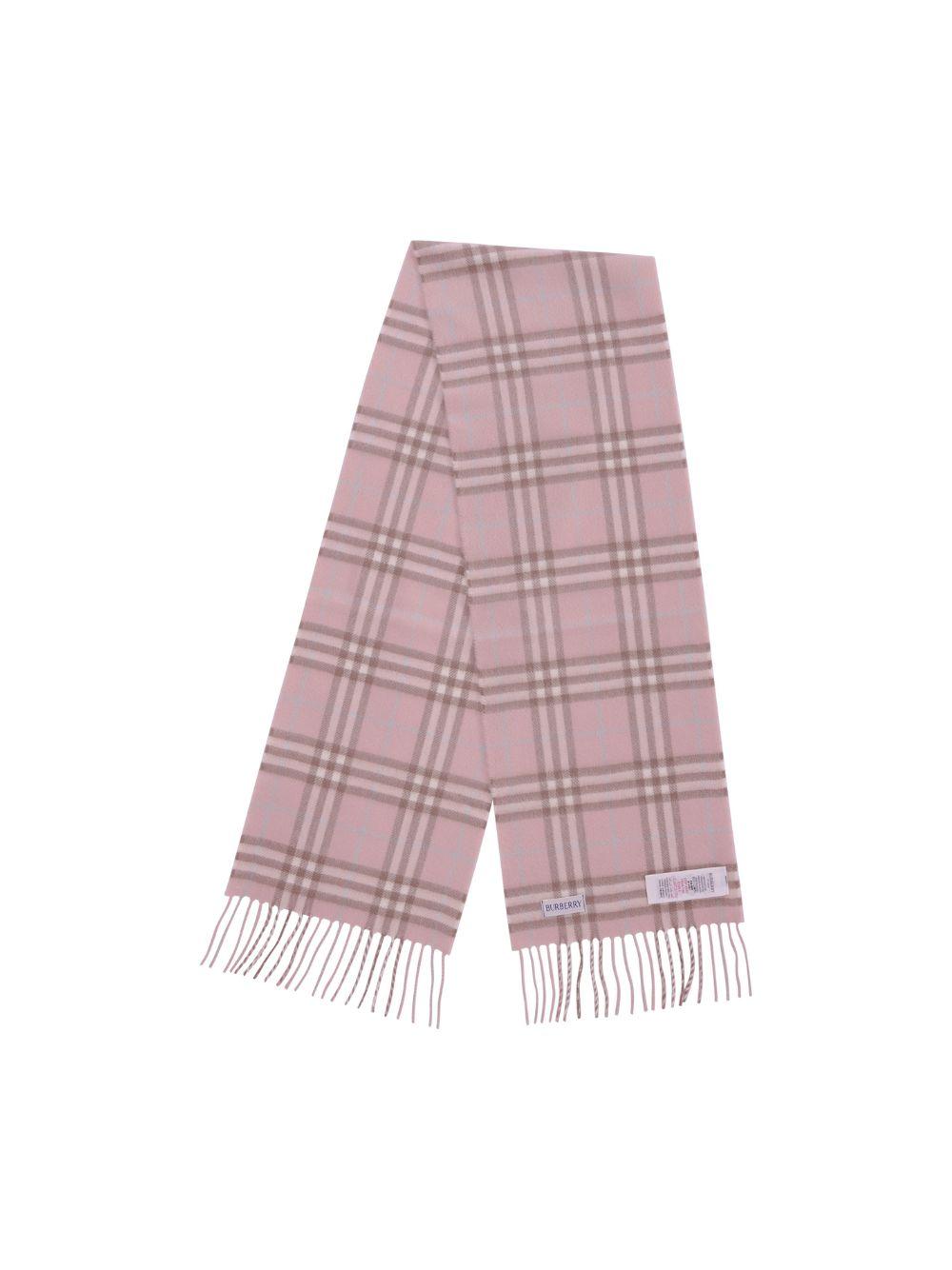Sciarpa per bambina Burberry Kids rosa con frange 8117613 C4170 BURBERRY KIDS 