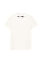 T-shirt per bambino Moncler Enfant bianca con dettaglio logo L29548C0000889AFV 034 MONCLER KIDS 