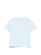 T-shirt per neonato Moschino Kids azzurra con stampa Teddy sul davanti MUM04QLAA24 40304 MOSCHINO KIDS 