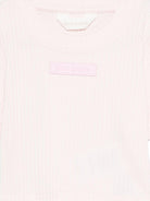 T-shirt per bambina Palm Angels Kids rosa con logo sul davanti PGAA017S26JER001 042 PALM ANGELS KIDS 