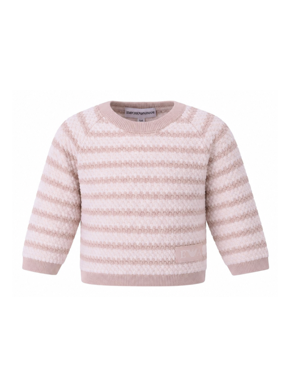 Maglione per neonato Emporio Armani Kids beige con motivo a righe EB001232 AF23409 M1013 EMPORIO ARMANI KIDS 