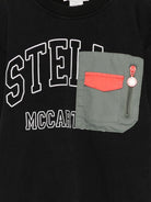 Felpa per bambino Stella McCartney Kids nero con tasca applicata con logo TX4R70 Z3059 961 STELLA McCARTNEY KIDS 