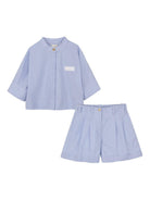 Shorts e camicia per bambina Givenchy Kids azzurro con motivo a righe H31131 V71 GIVENCHY KIDS 