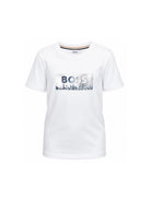 T-shirt per bambino Boss Kidswear bianco con logo sul davanti J52989 10P BOSS KIDS 