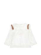 T-shirt per neonata Monnalisa Kids bianca con dettagli ruches 39H602 8002 0001 MONNALISA KIDS 