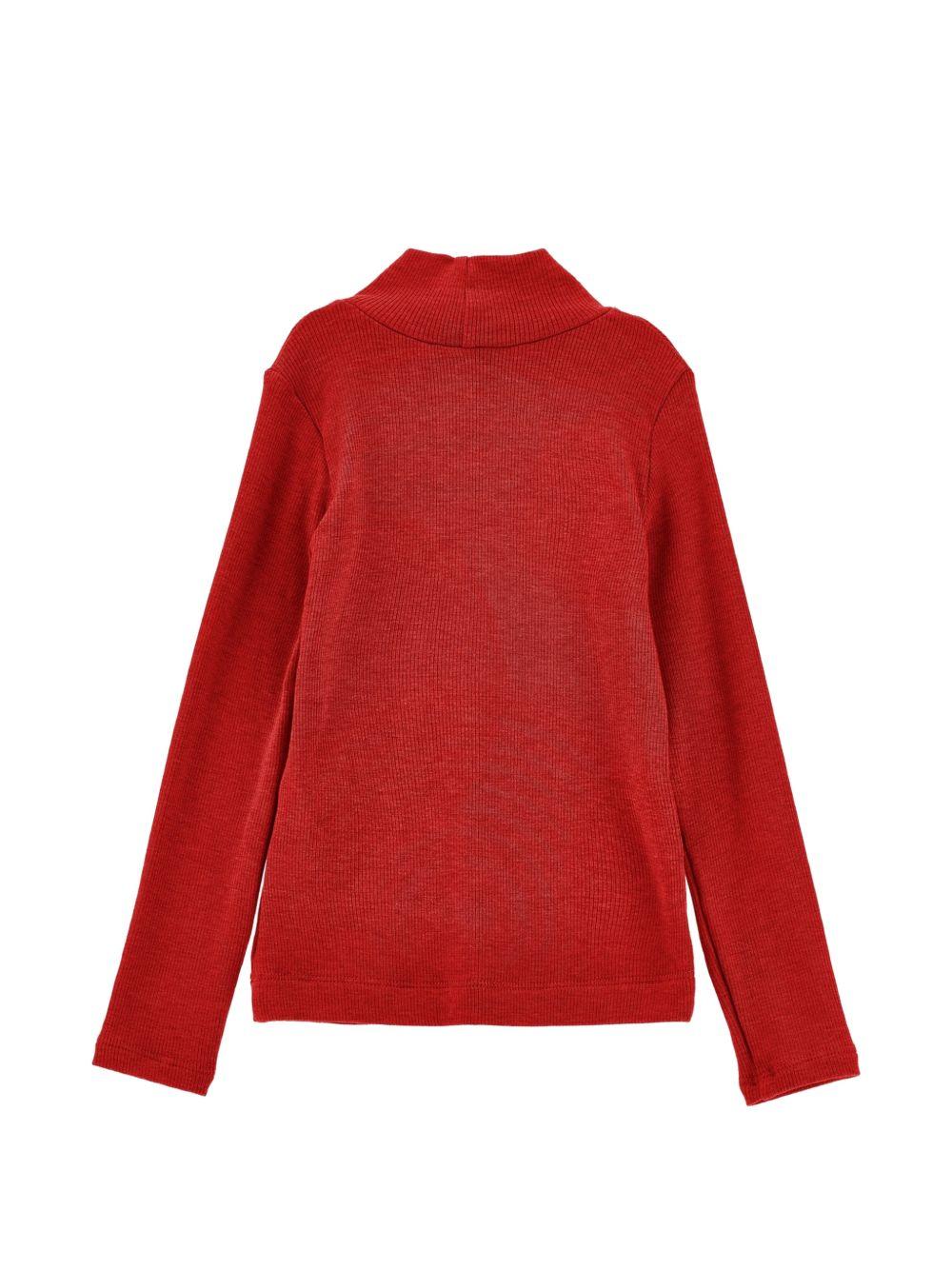Maglione per bambina Monnalisa Kids rosso con motivo a coste 17HLUC 8212 0043 MONNALISA KIDS 