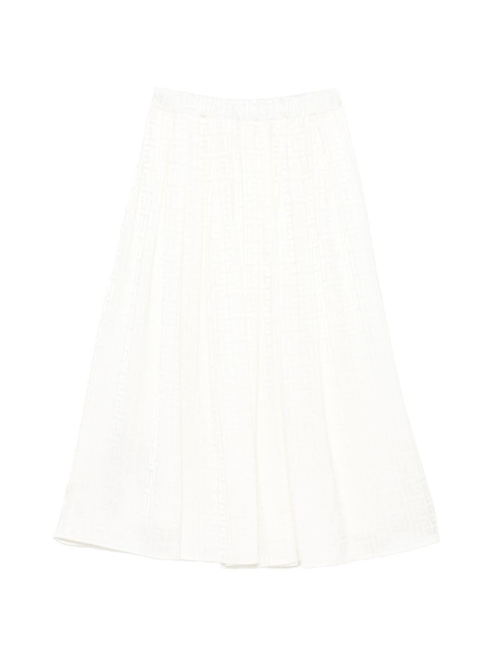 Gonna per bambina Balmain Kids bianca con stampa monogramma all-over BY7A60 S0192 102 BALMAIN KIDS 