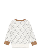 Cardigan per neonato Trussardi Kids bianco con motivo a quadri TIA26095CD OFF-WHITE TRUSSARDI KIDS 