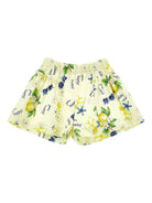 Shorts per bambina Monnalisa Holiday Mood giallo con stampa 11G417 7624 0014 MONNALISA KIDS 