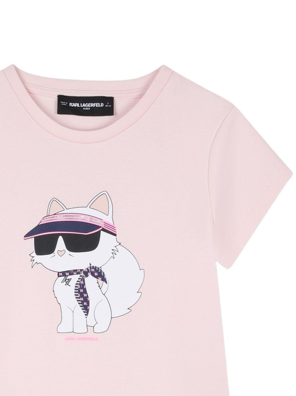 Abito per bambina Karl Lagerfeld Kids rosa con stampa grafica Z31155 46F KARL LAGERFELD KIDS 