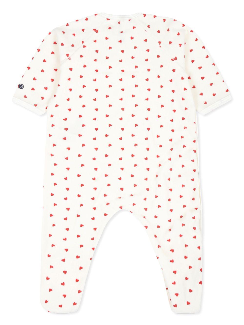 Tutina per neonata Petit Bateau bianca con stampa a cuori A0ARW 01 PETIT BATEAU KIDS 