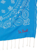 Telo mare per bambino MC2 Saint Barth Kids azzurro con stampa grafica all-over FOUT009 02703L MC2 ST. BARTH KIDS 