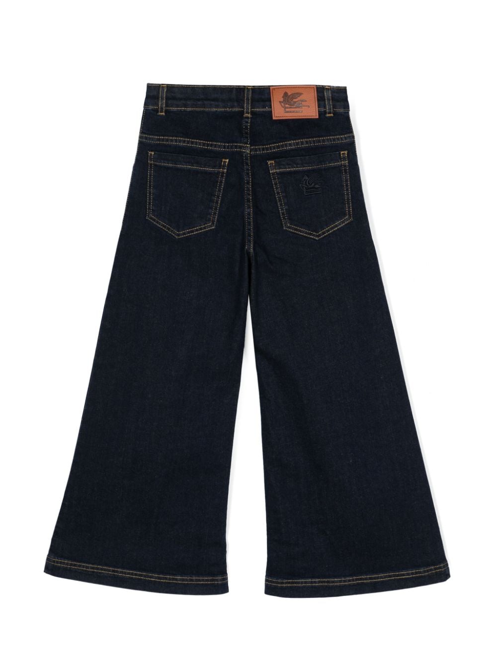 Jeans a gamba ampia con ricamo Pegaso per bambino ETRO KIDS blu con passanti - Rubino Kids