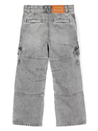 Jeans cargo a gamba dritta con pannelli per bambina Versace Kids con vita media - Rubino Kids