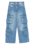 Jeans cargo per bambino MSGM Kids denim con tasche laterali - Rubino Kids