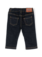 Jeans con cuciture a contrasto per neonato ETRO KIDS blu con passanti - Rubino Kids