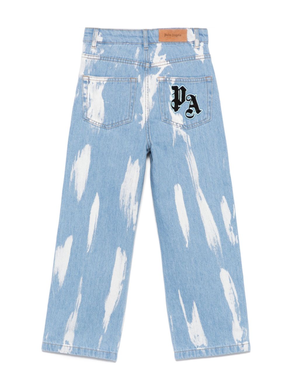 Jeans con effetto schiarito per bambino Palm Angels Kids azzurro con passanti - Rubino Kids