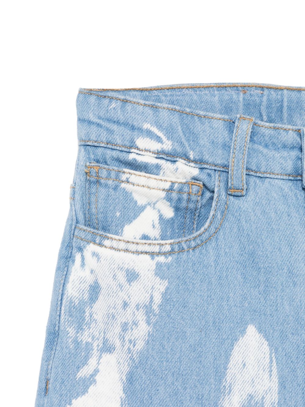 Jeans con effetto schiarito per bambino Palm Angels Kids azzurro con passanti - Rubino Kids