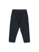 Jeans con placca logo per bambino Emporio Armani Kids nero con cinque tasche classiche - Rubino Kids