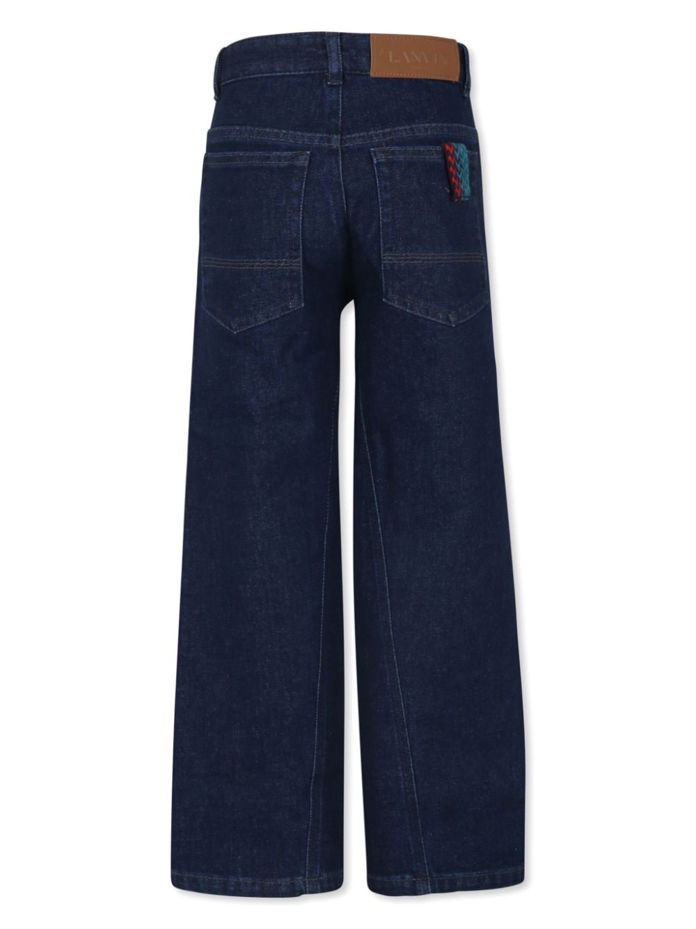 Jeans con ricamo per bambino Lanvin Enfant blu con passanti - Rubino Kids