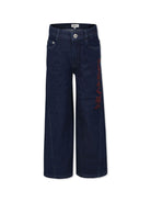 Jeans con ricamo per bambino Lanvin Enfant blu con passanti - Rubino Kids