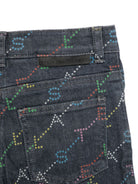 Jeans con stampa logo per bambina Stella McCartney Kids blu con passanti per cintura - Rubino Kids