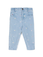 Jeans con stampa logo per neonato Tommy Hilfiger Junior blu con passanti per cintura - Rubino Kids