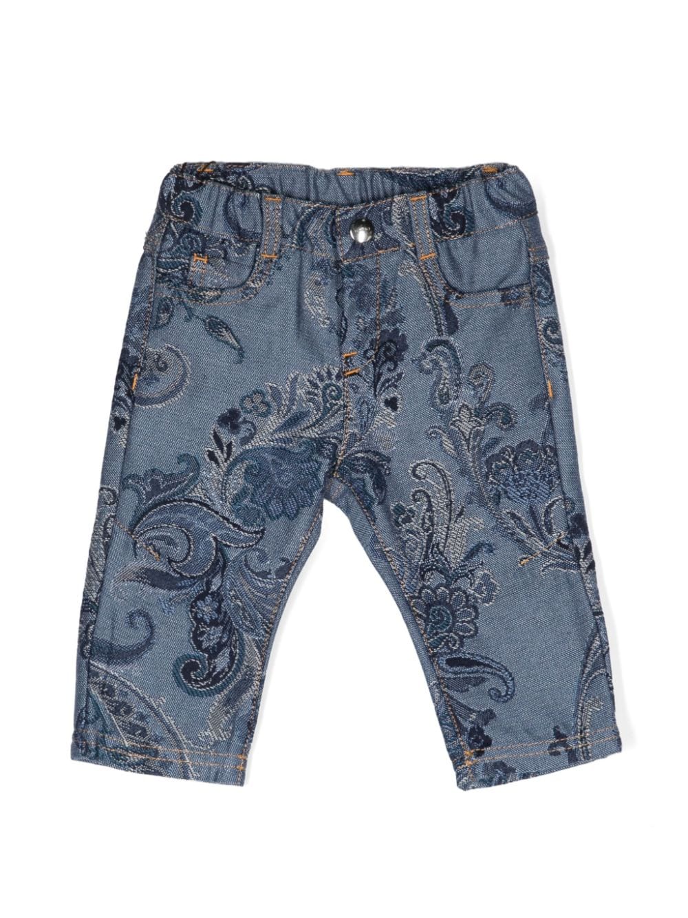 Jeans con stampa paisley per neonato ETRO KIDS blu con passanti - Rubino Kids