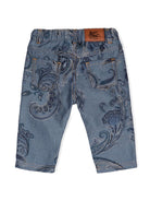 Jeans con stampa paisley per neonato ETRO KIDS blu con passanti - Rubino Kids