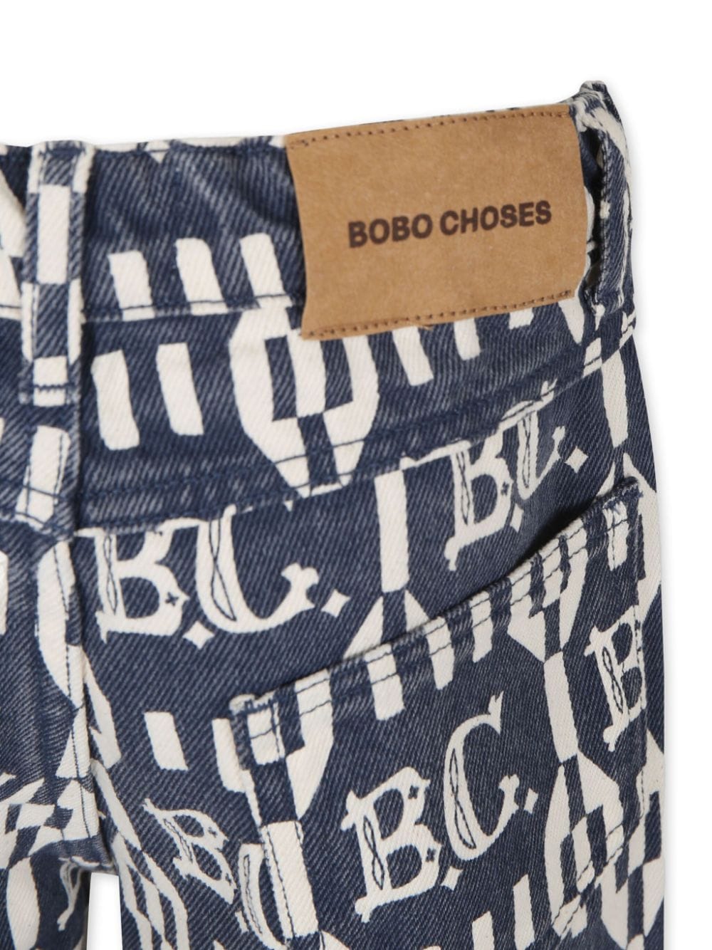 Jeans con stampa per bambino Bobo Choses blu con chiusura frontale con abbottonatura - Rubino Kids