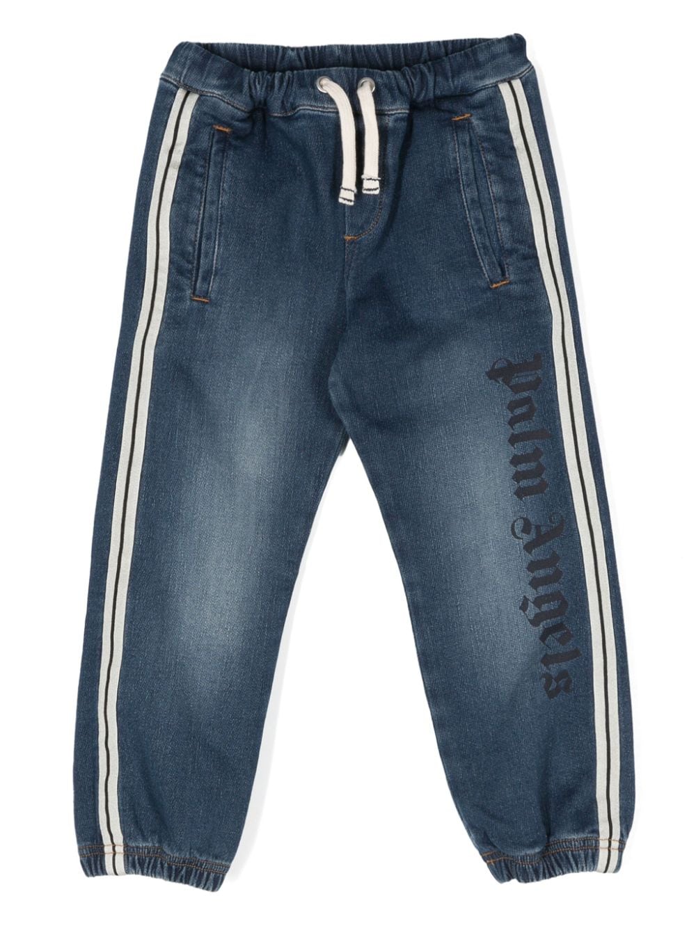 Jeans con stampa per bambino Palm Angels Kids blu con taglio dritto - Rubino Kids