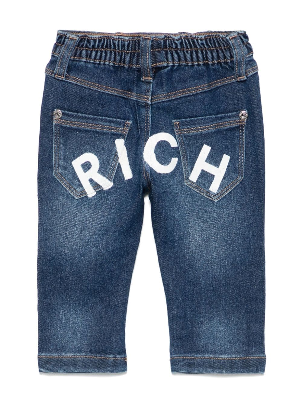 Jeans con stampa per neonato John Richmond Junior blu con passanti - Rubino Kids