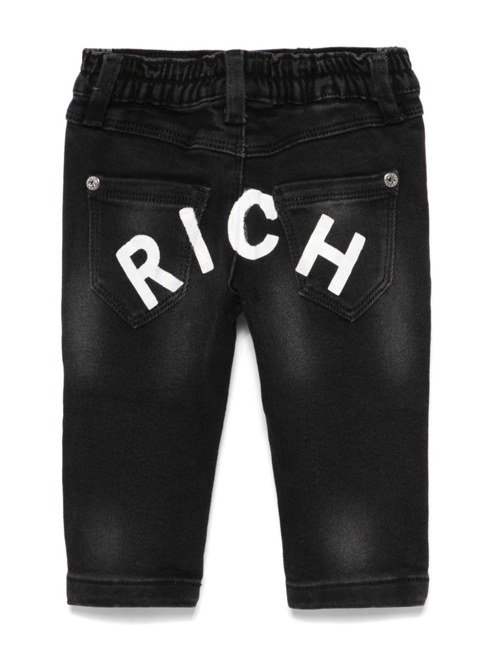 Jeans con stampa per neonato John Richmond Junior nero con passanti - Rubino Kids