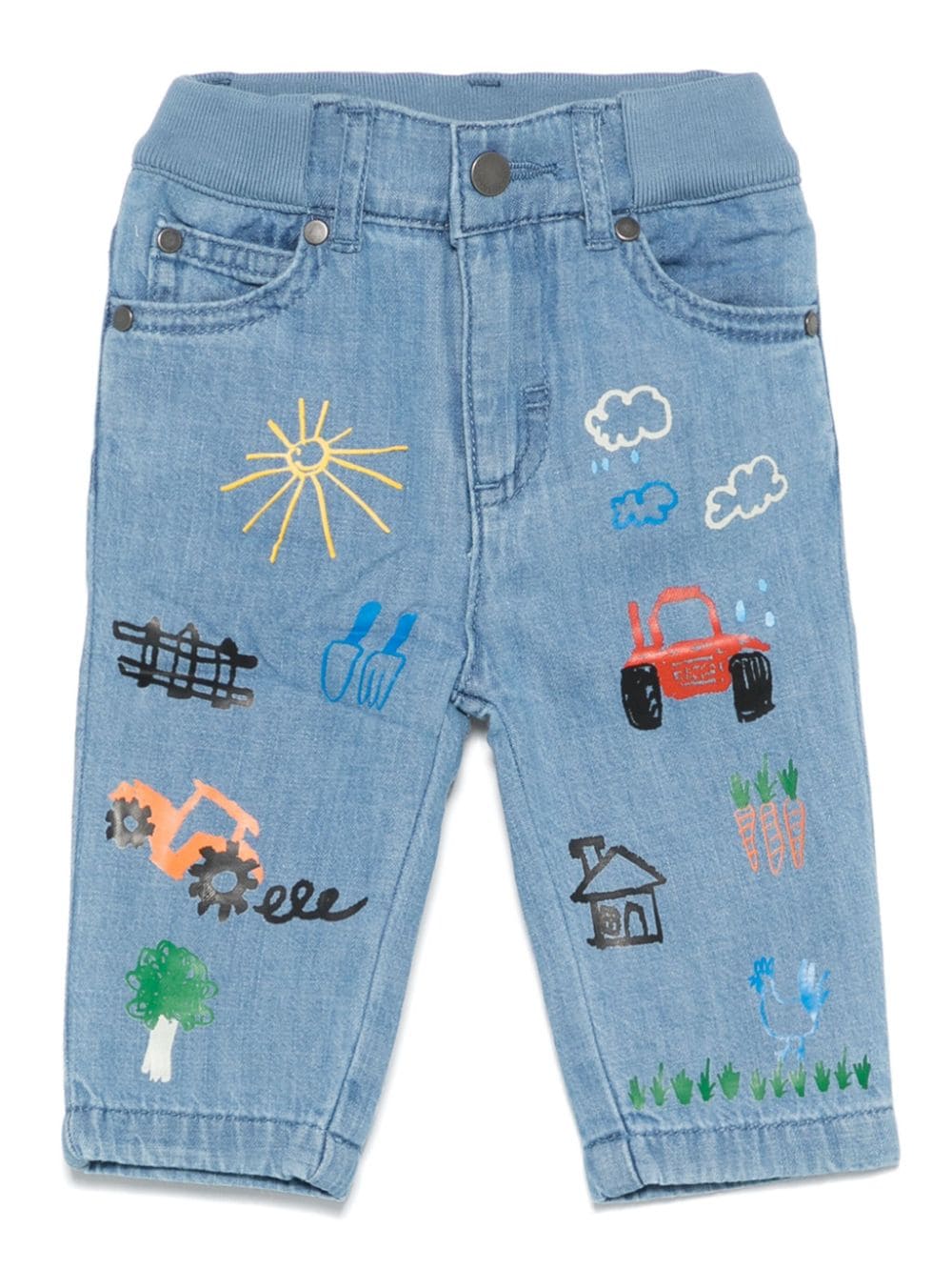 Jeans con stampe varie per neonato Stella McCartney Kids denim con cinque tasche classiche - Rubino Kids