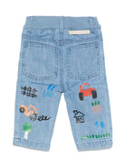 Jeans con stampe varie per neonato Stella McCartney Kids denim con cinque tasche classiche - Rubino Kids