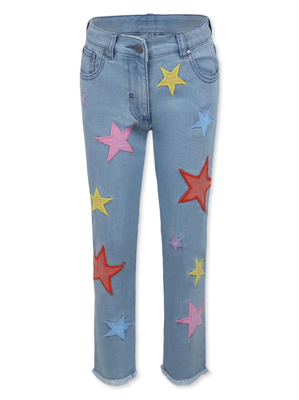 Jeans con toppa a stella per bambina Stella McCartney Kids denim con dettagli con frange - Rubino Kids