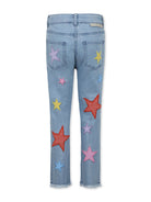 Jeans con toppa a stella per bambina Stella McCartney Kids denim con dettagli con frange - Rubino Kids