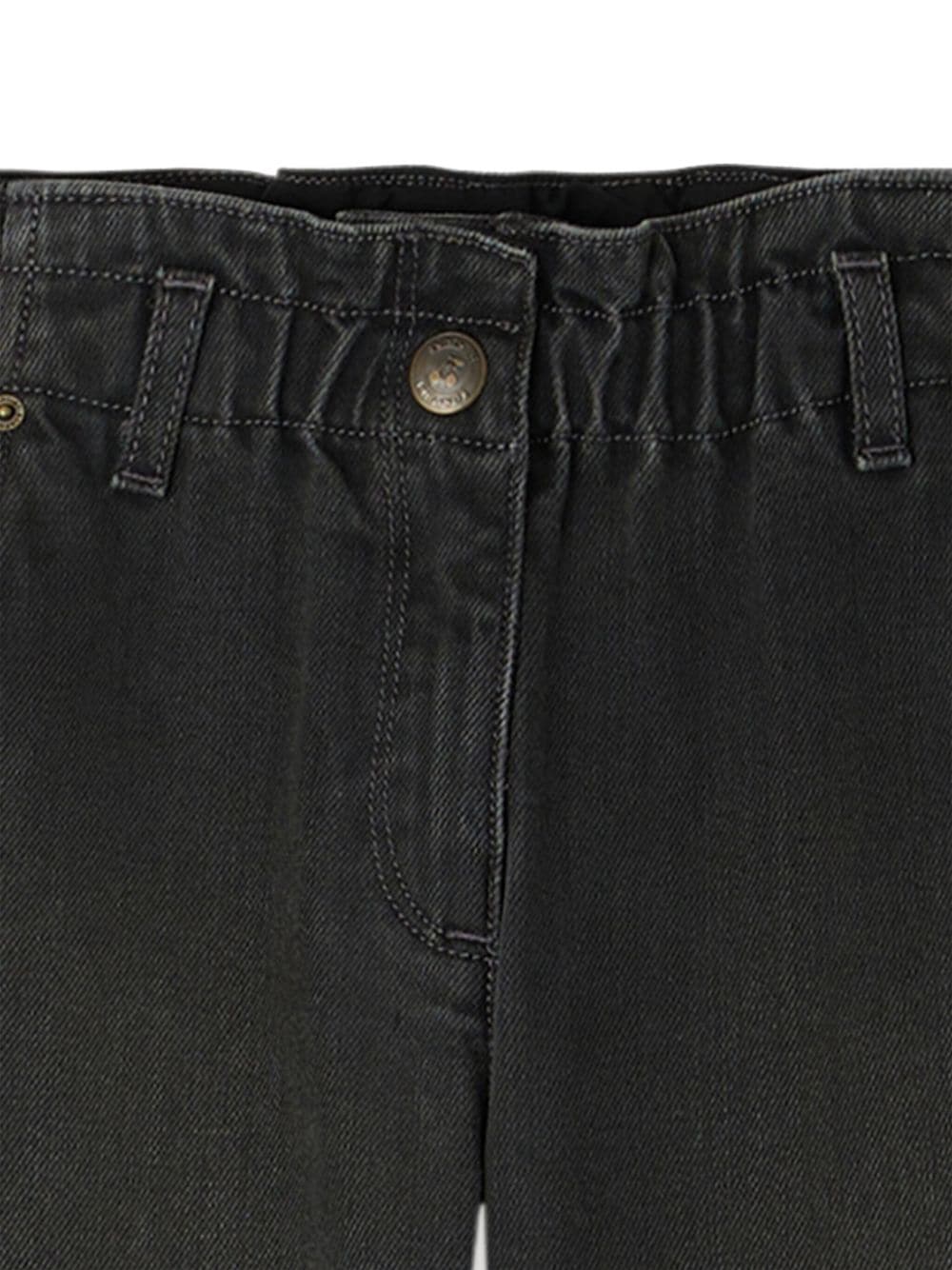 Jeans con vita elasticizzata per bambina Bonpoint nero con passanti - Rubino Kids