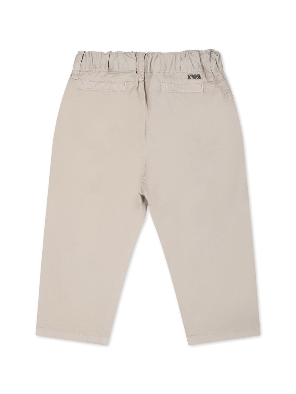 Jeans con vita elasticizzata per neonato Emporio Armani Kids beige con placca con logo - Rubino Kids