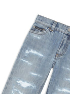 Jeans dritti con effetto vissuto - Rubino Kids