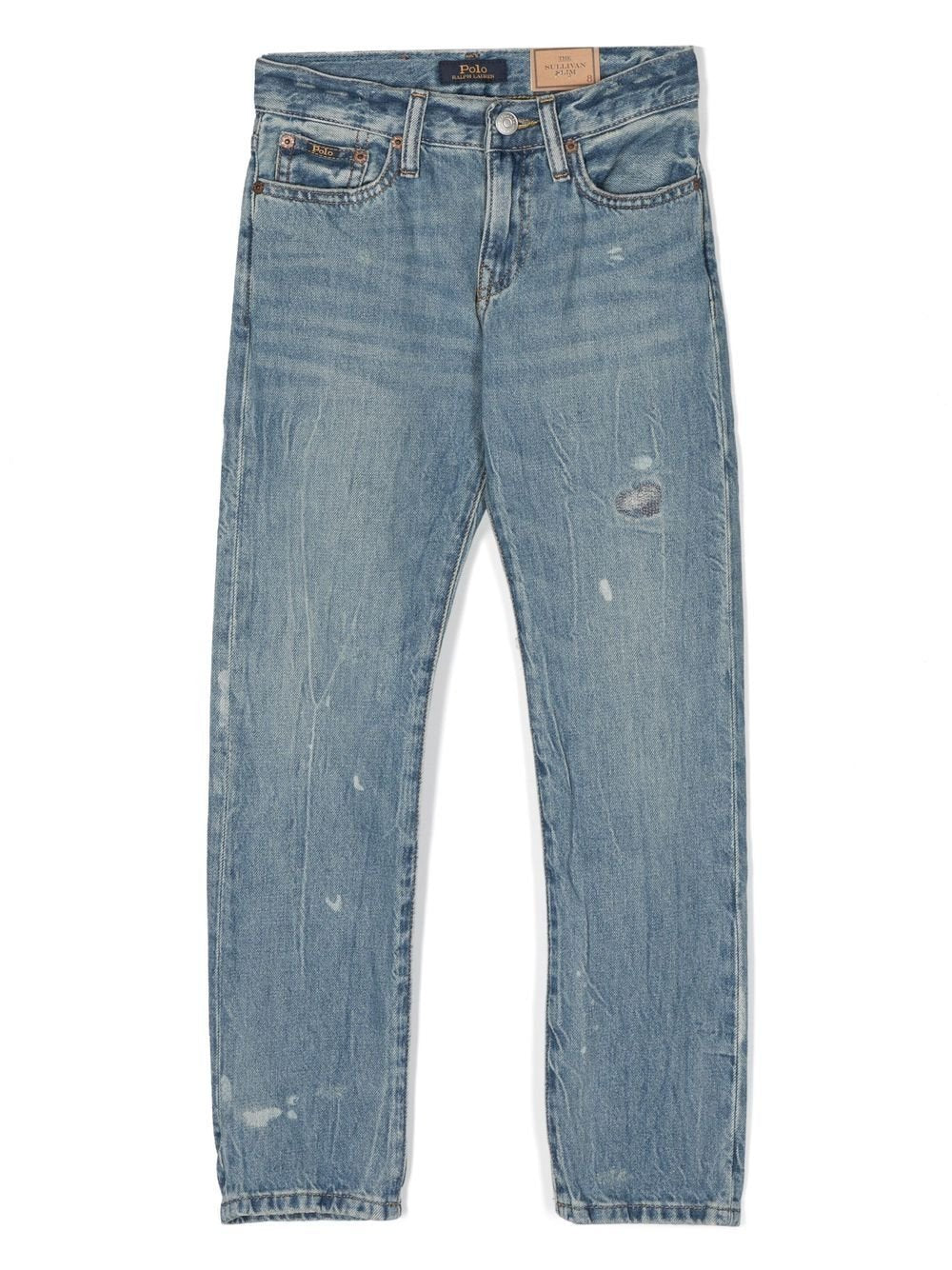 Jeans dritti con effetto vissuto - Rubino Kids