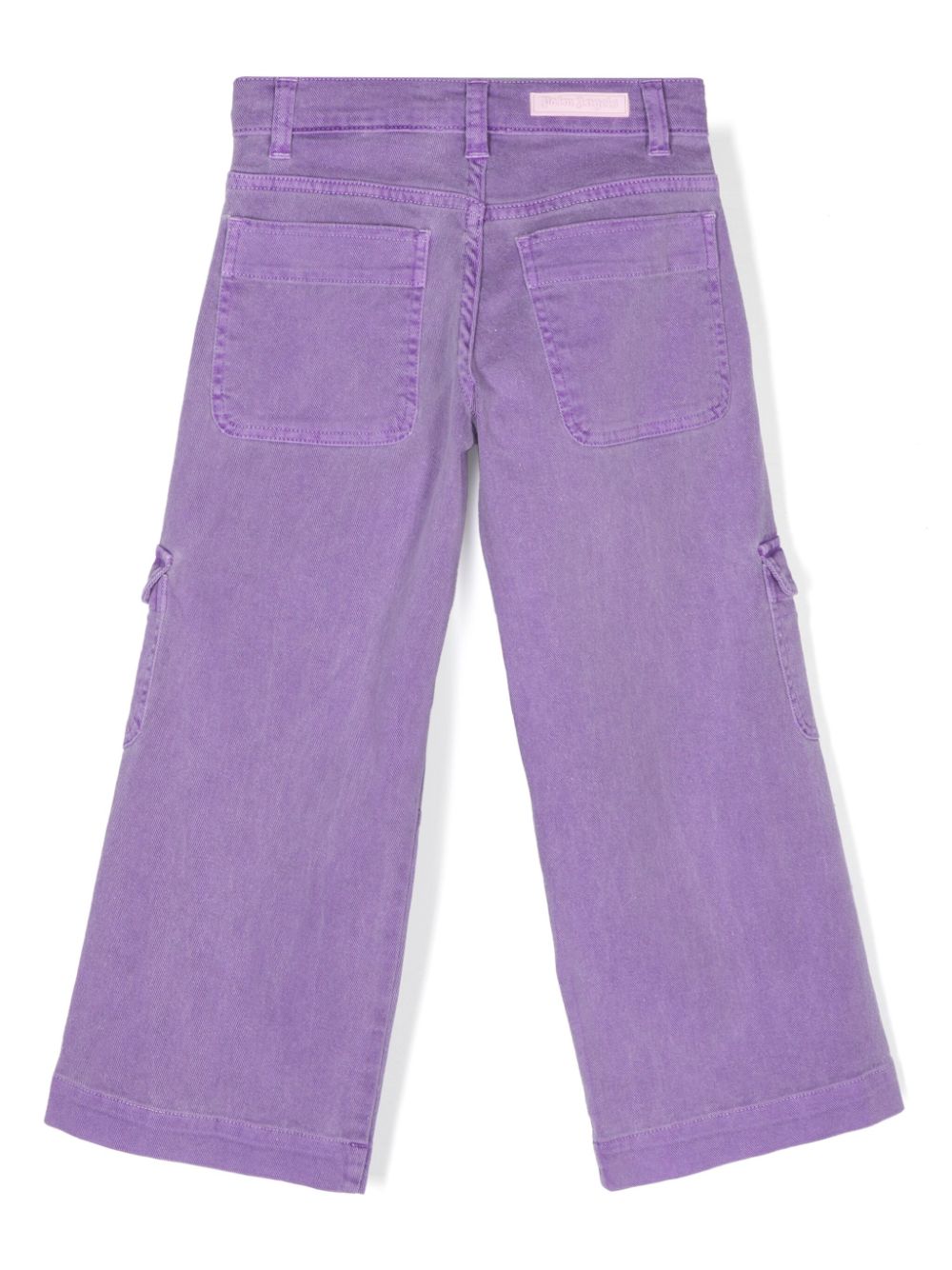 Jeans dritti con ricamo per bambina Palm Angels Kids con misto cotone - Rubino Kids