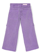 Jeans dritti con ricamo per bambina Palm Angels Kids con misto cotone - Rubino Kids