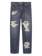 Jeans dritti con strappi - Rubino Kids