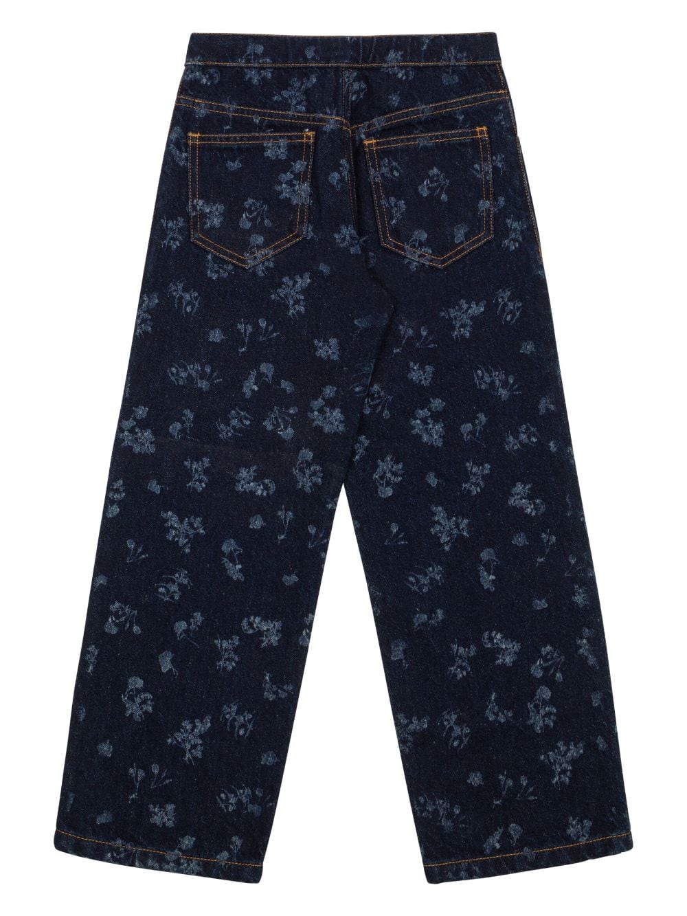 Jeans dritti per bambina Philosophy Di Lorenzo Serafini Kids in denim a fiori - Rubino Kids