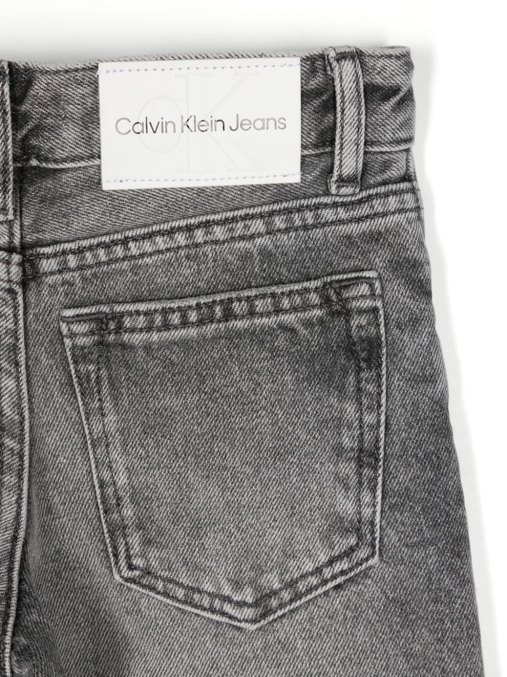 Jeans dritti per bambino Calvin Klein Kids in denim grigio a vita media - Rubino Kids