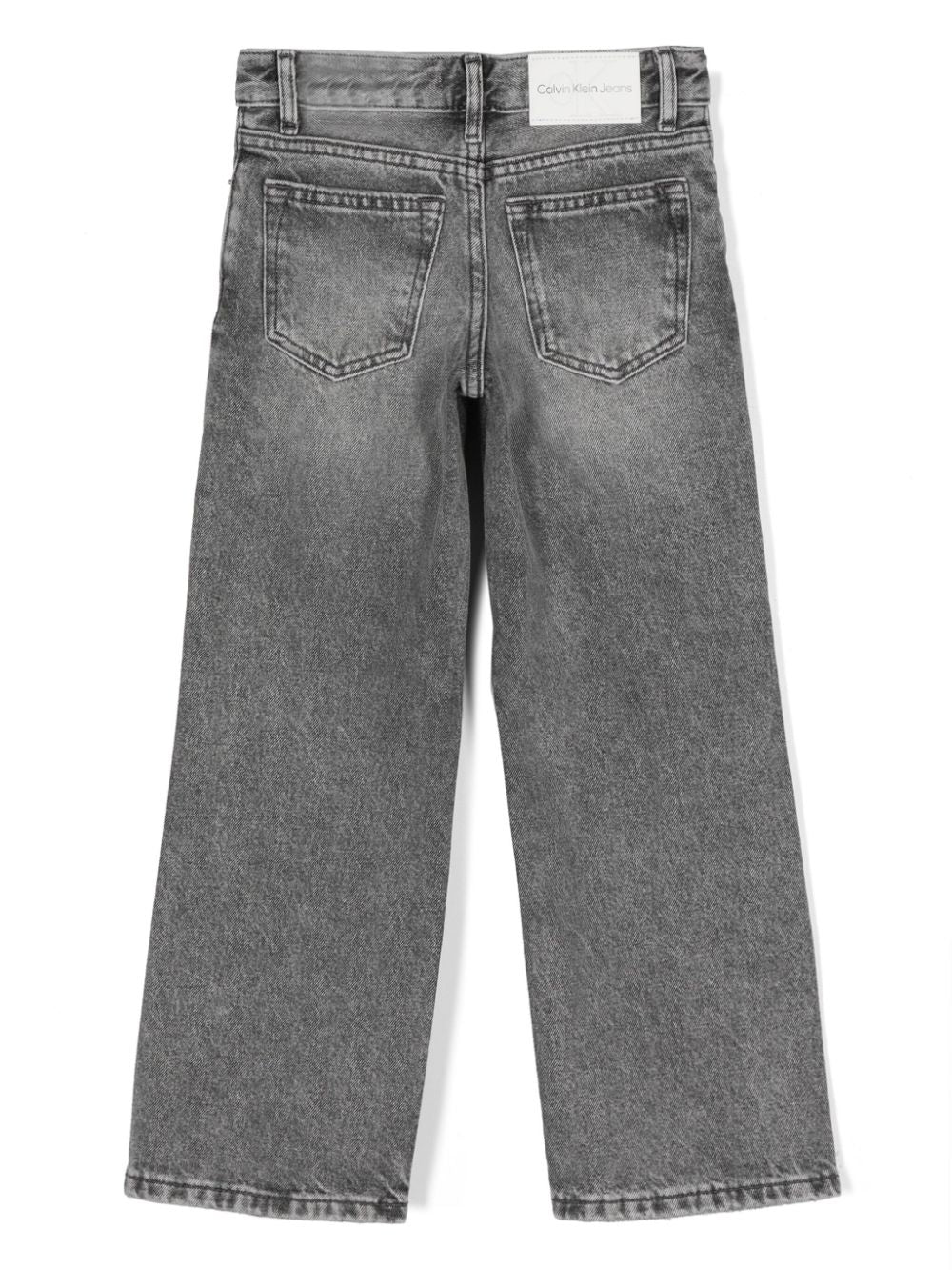 Jeans dritti per bambino Calvin Klein Kids in denim grigio a vita media - Rubino Kids